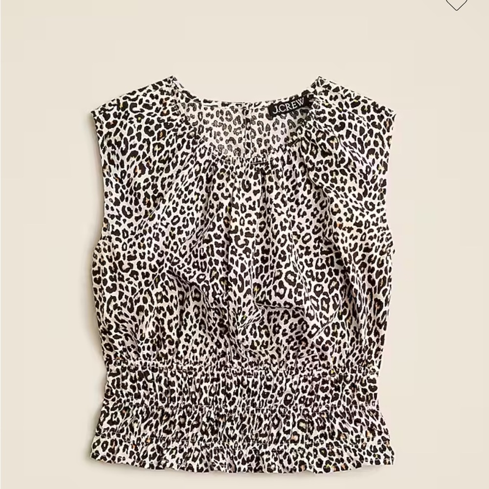 J. Crew Women's Leopard Print Blouse - Black and Cream XXL. NWT
